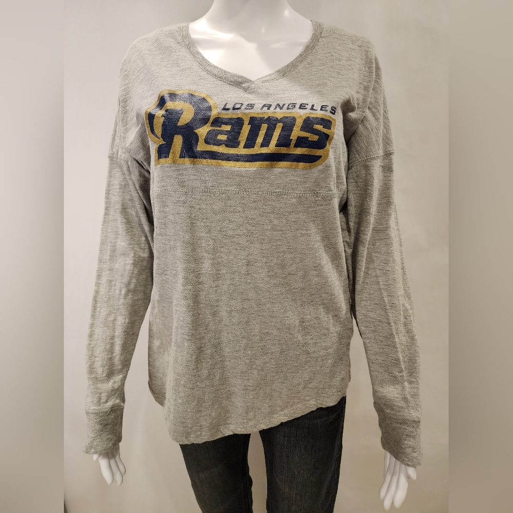 NFL Los Angeles Rams Long Sleeve V-neck Junior's Collection Size XL